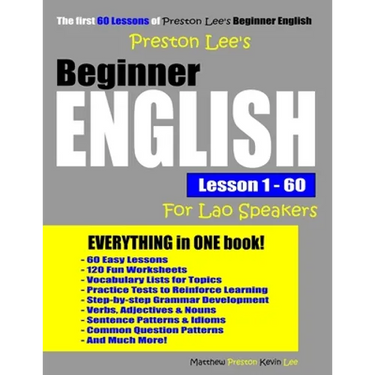 Preston Lee's Beginner English Lesson 1 - 60 For Lao Speakers