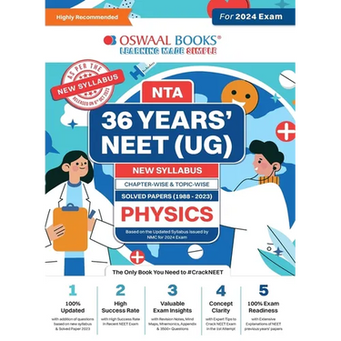Oswaal NEET (UG) 36 Years Chapter-wise Topic-wise Solved Papers Physics For 2024 Exams ( New Edition)