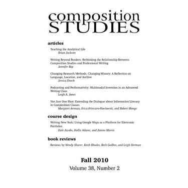 Composition Studies 38.2 (Fall 2010)