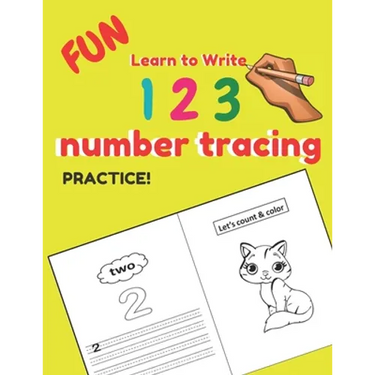 Fun Learn to Write 123 number tracing practice: Educational Pre k with Number Tracing, Kindergarten Coloring Pages, Activity Trace Workbook From Finge