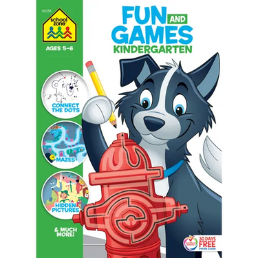 School Zone Fun and Games Kindergarten Activity Workbook