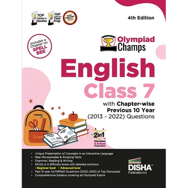 Olympiad Champs English Class 7 with Chapter-wise Previous 10 Year (2013 - 2022) Questions 4th Edition Complete Prep Guide with Theory, PYQs, Past & P