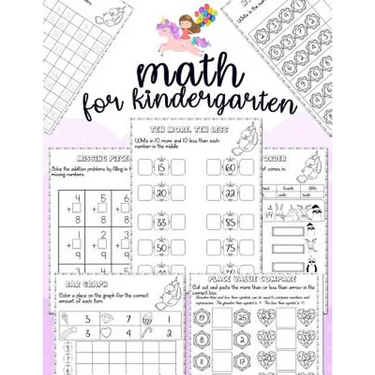 Math for kindergarten: Unicorn Math Activity Book For Kindergarten and First Grade Many Counting Skills Practice Missions Tracing Addition Cu