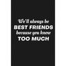 We'll Always Be Friends Because You Know Too Much: Funny Gift For Your Best Friend