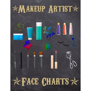 Makeup Artist Face Charts: Makeup cards to paint the face directly on paper with real make-up - Ideal for: professional make-up artists, vloggers