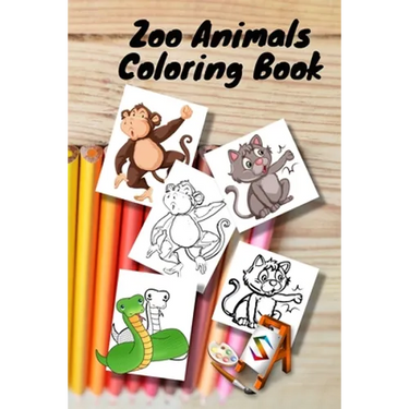 Zoo Animals Coloring Book: size 6 x 9 in for girls and boys aged 2 to 6 years old