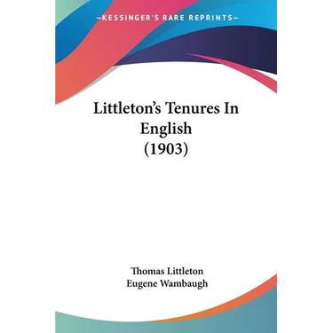 Littleton's Tenures In English (1903)