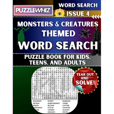 Monsters and Creatures - Themed Word Search - Fun & Educational Puzzles for Kids, Teens, and Adults (Large Print Edition): Featuring Engaging Themed W