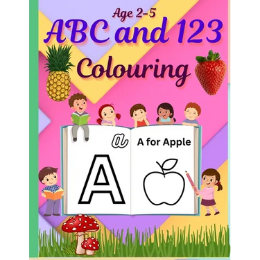 ABC & 123 Coloring Fun for Kids Learn Letters, Numbers & Counting Alphabet Tracing & Coloring Book for Toddlers & Preschoolers 75 Pages By Jesintha Bh