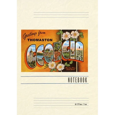 Vintage Lined Notebook Greetings from Thomaston