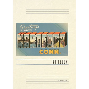 Vintage Lined Notebook Greetings from Hartford