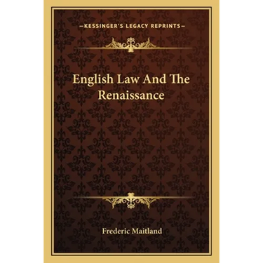 English Law And The Renaissance