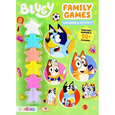 Bluey: Family Games: Coloring & Activity with Stackable Markers