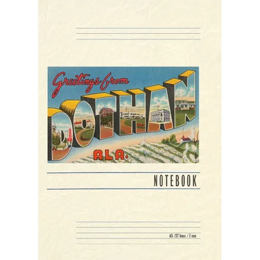 Vintage Lined Notebook Greetings from Dothan