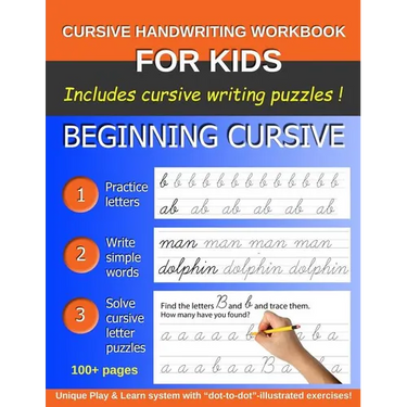 Cursive Handwriting Workbook for Kids: Beginning Cursive helps children learn the cursive alphabet and form short words.