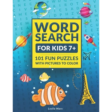 Word Search for Kids: Puzzle Book for Ages 7 and Up - 101 Fun Puzzles with Pictures to Color