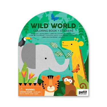 Coloring Book with Stickers Wild World