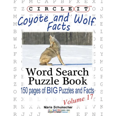 Circle It, Coyote and Wolf Facts, Word Search, Puzzle Book