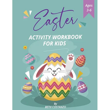 Pre-K, Kindergarten Easter Activity Workbook for Kids! Ages 3-6