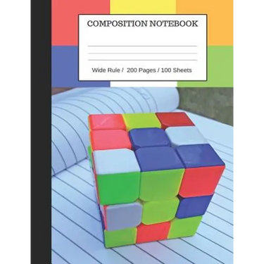 Puzzle Cube Notebook: Composition Wide Ruled Notebook, 200 pages / 100 sheets