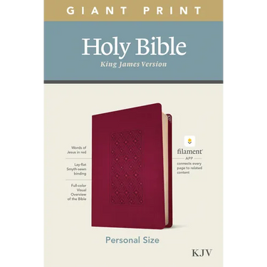KJV Personal Size Giant Print Bible, Filament Enabled Edition (Leatherlike, Diamond Frame Cranberry)