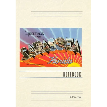 Vintage Lined Notebook Greetings from Sarasota, Florida