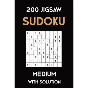200 Jigsaw Sudoku Medium With Solution: Puzzle Book,9x9, 2 puzzles per page