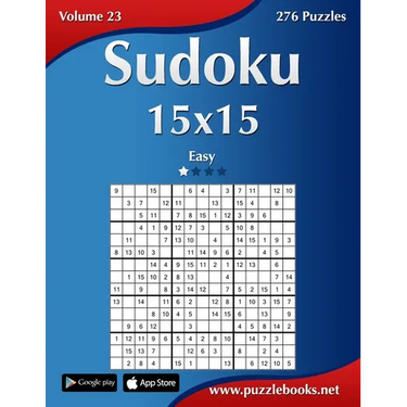 Sudoku 15x15 - Easy - Volume 23 - 276 Puzzles
