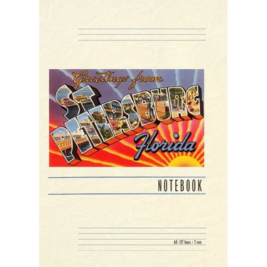 Vintage Lined Notebook Greetings from St. Petersburg, Florida