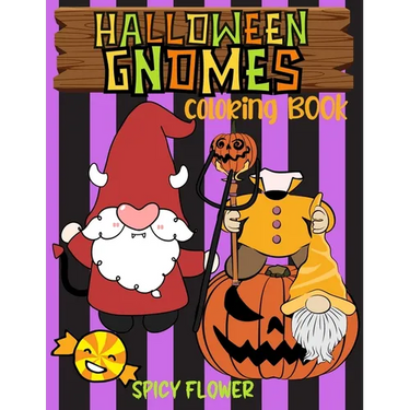Halloween gnomes coloring book for kids ages 4-8: Easy and simple to color spooky gnomes for a fun family time this Halloween!