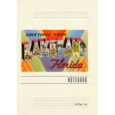 Vintage Lined Notebook Greetings from Lakeland, Florida