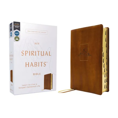 Niv, Spiritual Habits Bible, Leathersoft, Tan, Red Letter, Thumb Indexed, Comfort Print: Learn to Live a Gospel-Centered Life