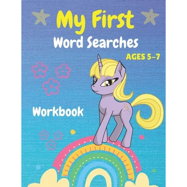My First Word Searches Workbook Ages 5-7: Easy First Words, Kindergarten to 1st Grade, 50 Large Print Word Search Puzzles, Gift For Kids, Unicorn Desi