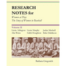 Research Notes for Women at Play: The Story of Women in Baseball: Lizzie Arlington, Alta Weiss, Lizzie Murphy, Edith Houghton, Jackie Mitchell, Babe D