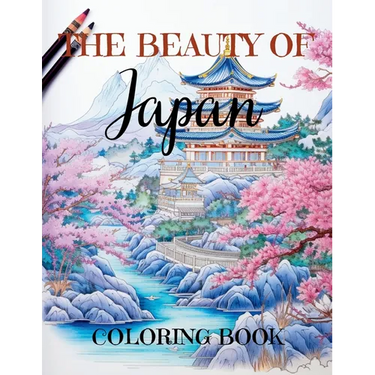The Beauty of Japan: Relaxing Adult Coloring Book with 50 Large Coloring Pages