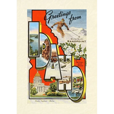 Vintage Lined Notebook Greetings from Sandpoint, Idaho