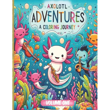 Axolotl Adventures: A Coloring Journey. (Volume 1): Exploring Magical Waters: Color Your Way Through the Enchanted World of Axolotls. Kids 4+ Ocean Wi