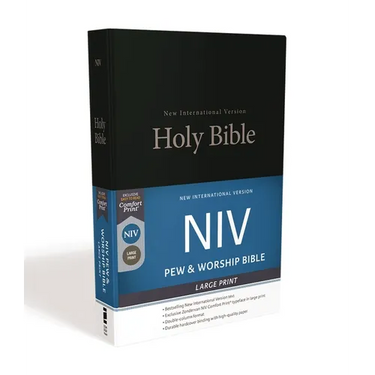 NIV, Pew and Worship Bible, Large Print, Hardcover, Black