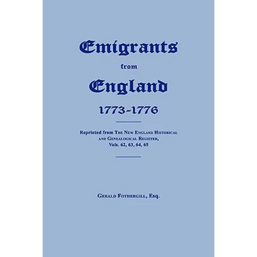 Emigrants From England 1773-1776