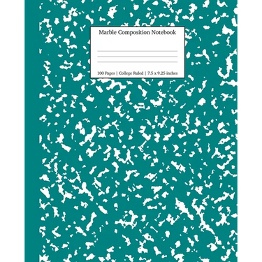 Marble Composition Notebook College Ruled: Teal Marble Notebooks, School Supplies, Notebooks for School