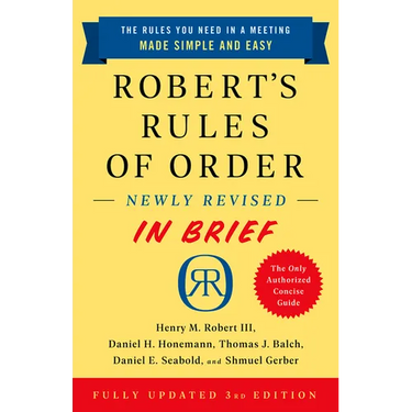 Robert's Rules of Order Newly Revised in Brief, 3rd Edition