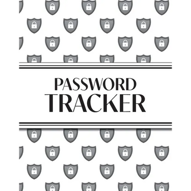 XL Large Print Password Tracker (Lock Shield Gray): 8"x10" 450+ Alphabetical Password Logbook for Easy Organization; Perfect for Seniors with its 16 p