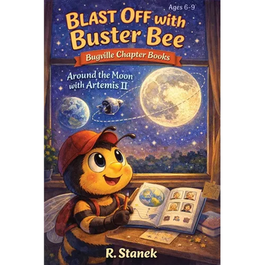 Blast Off With Buster Bee Around the Moon with Artemis II: A Bugville Critters Chapter Book About Curiosity, Teamwork, and a Real Journey Around the M