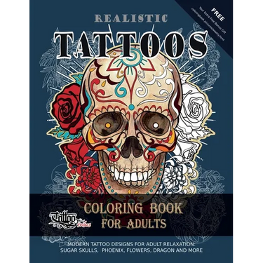 Realistic Tattoos Coloring Book for Adults