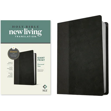 NLT Personal Size Giant Print Bible, Filament Enabled Edition (Red Letter, Leatherlike, Black/Onyx)