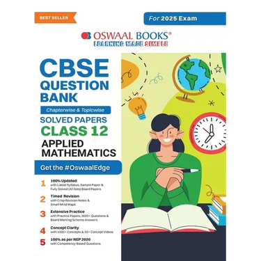 Oswaal CBSE Question Bank Class 12 Applied Mathematics, Chapterwise and Topicwise Solved Papers For Board Exams 2025