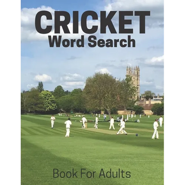 Cricket Word Search Book For Adults: Large Print Cricket Fans gift Puzzle Book With Solutions