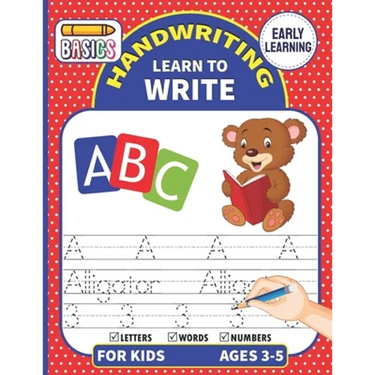 Handwriting Learn To Write: Writing Practice Workbook For Toddlers & Preschoolers, Learn to Master Letters, Words & Numbers (Tracing Handwriting W