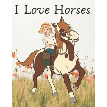 I Love Horses: (horse coloring book for girls)