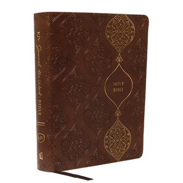 KJV, Journal the Word Bible, Imitation Leather, Brown, Red Letter Edition, Comfort Print: Reflect, Journal, or Create Art Next to Your Favorite Verses